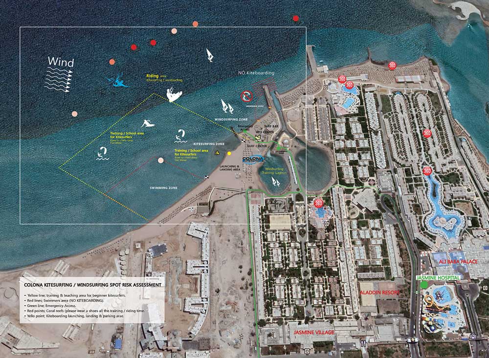 New Colona Spot At Jasmine Village Colona Watersports Ltd Kitesurfing Windsurfing Sup Hurghada Egypt